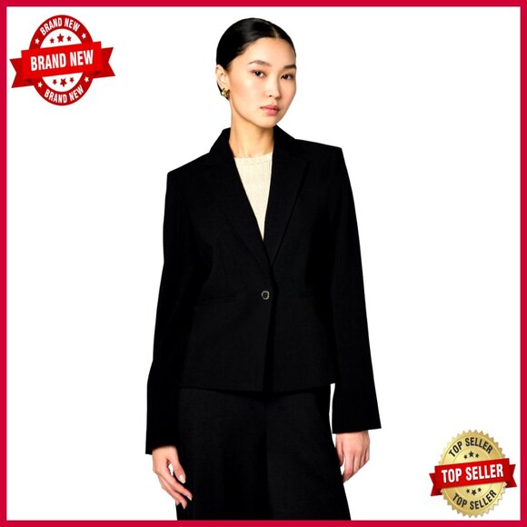 Short One Button Blazer Office Workwear Viscose Rayon Blend